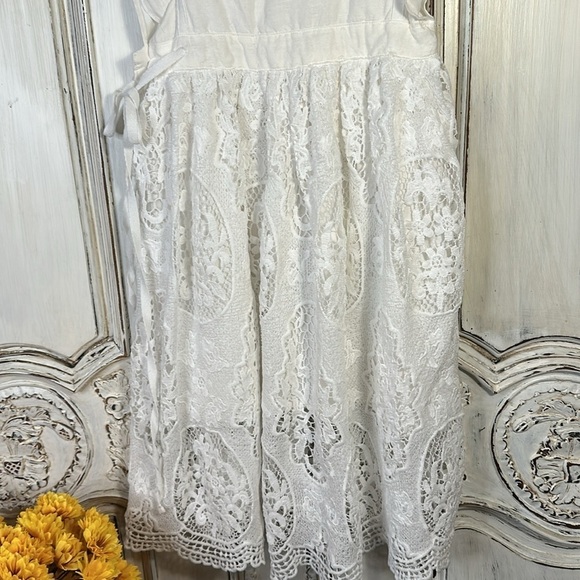 Girls Bow Dreams Wedding CottageCore Special Event Lace Pinafore Maxi Dress S/5 - Picture 8 of 9